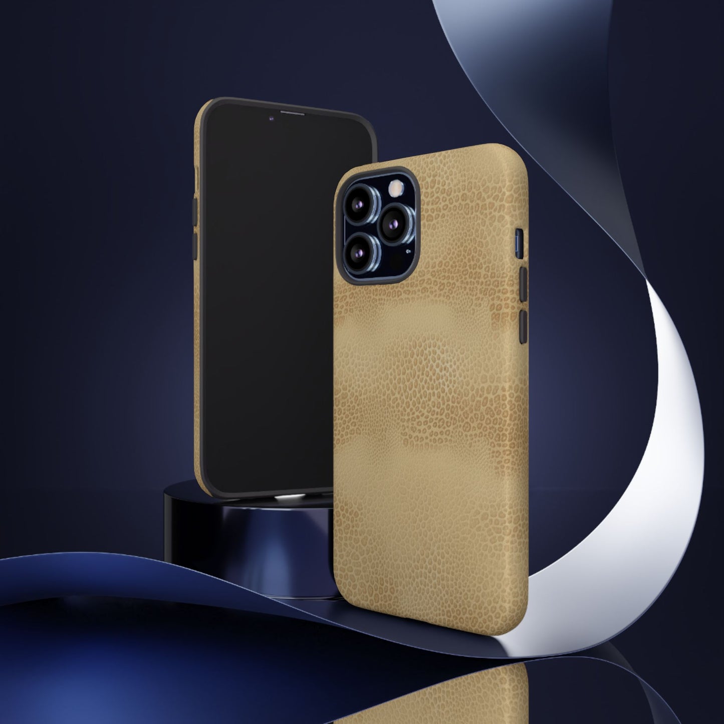 Tan Distressed Leather Texture Phone Case — Rugged Protective iPhone Cover