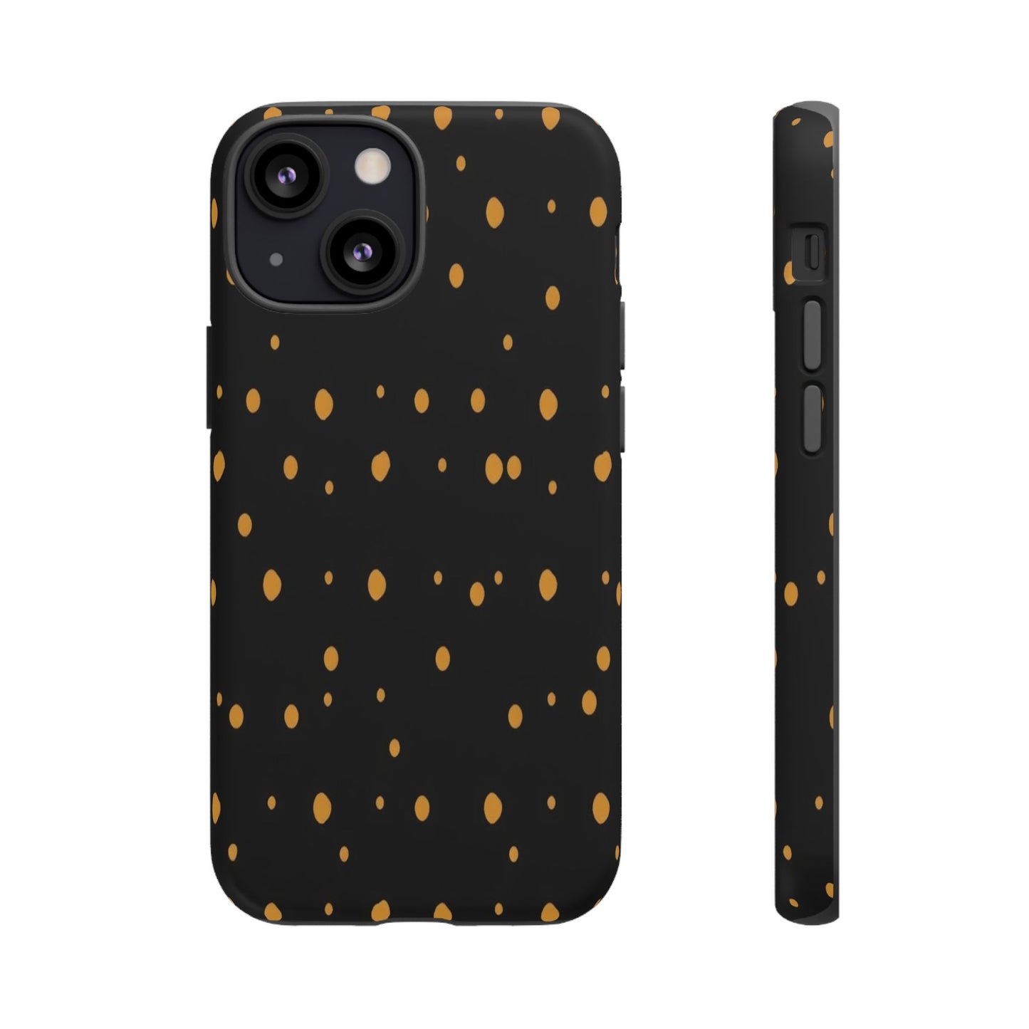 Black & Gold Dot Tough Phone Case — Protective Sparkle Pattern