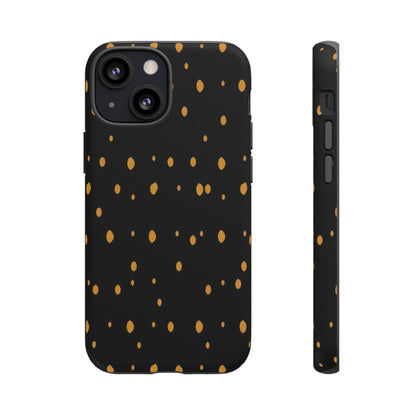 Black & Gold Dot Tough Phone Case — Protective Sparkle Pattern