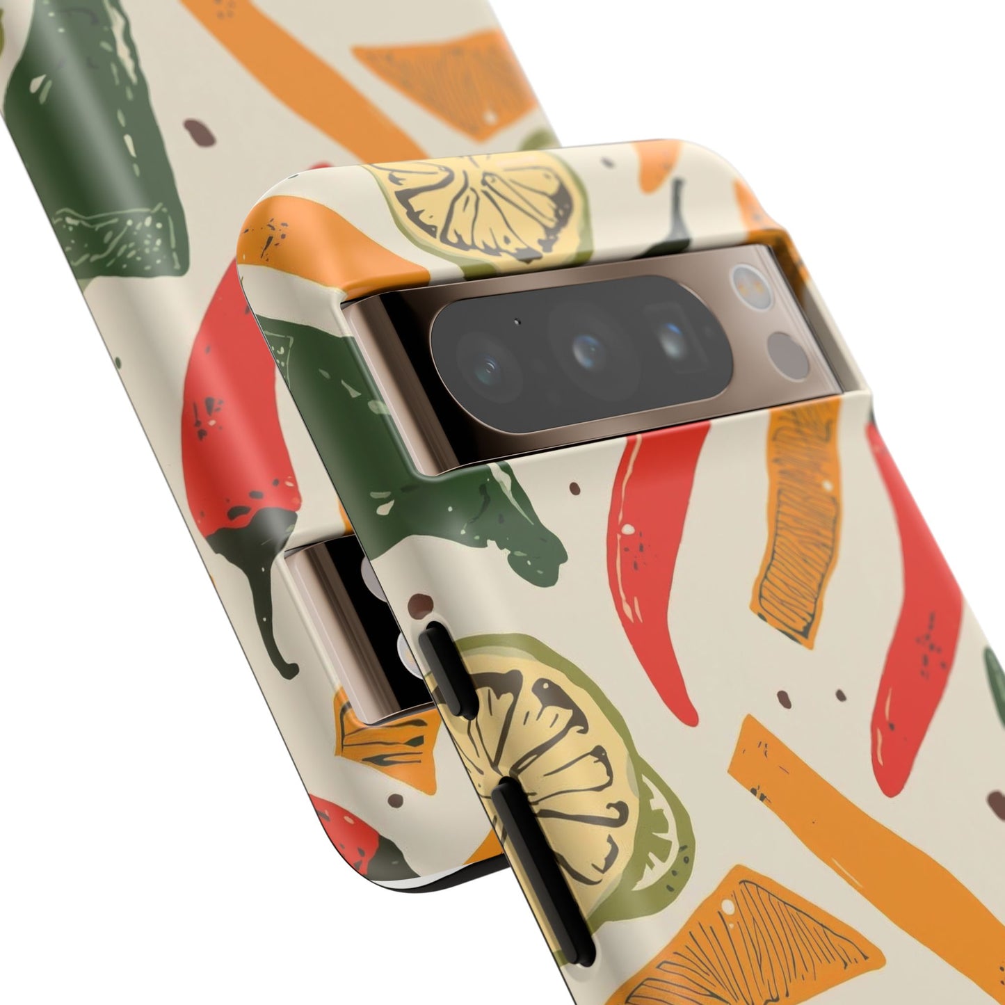 Spicy Peppers Phone Case – Colorful Chili, Lime & Citrus Pattern