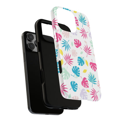 Tropical Leaf Phone Case — Colorful Pastel Monstera & Palm iPhone Case