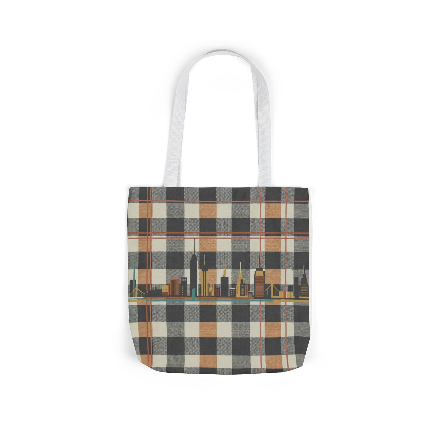 Plaid City Skyline Canvas Tote — Urban Plaid Eco Shopper