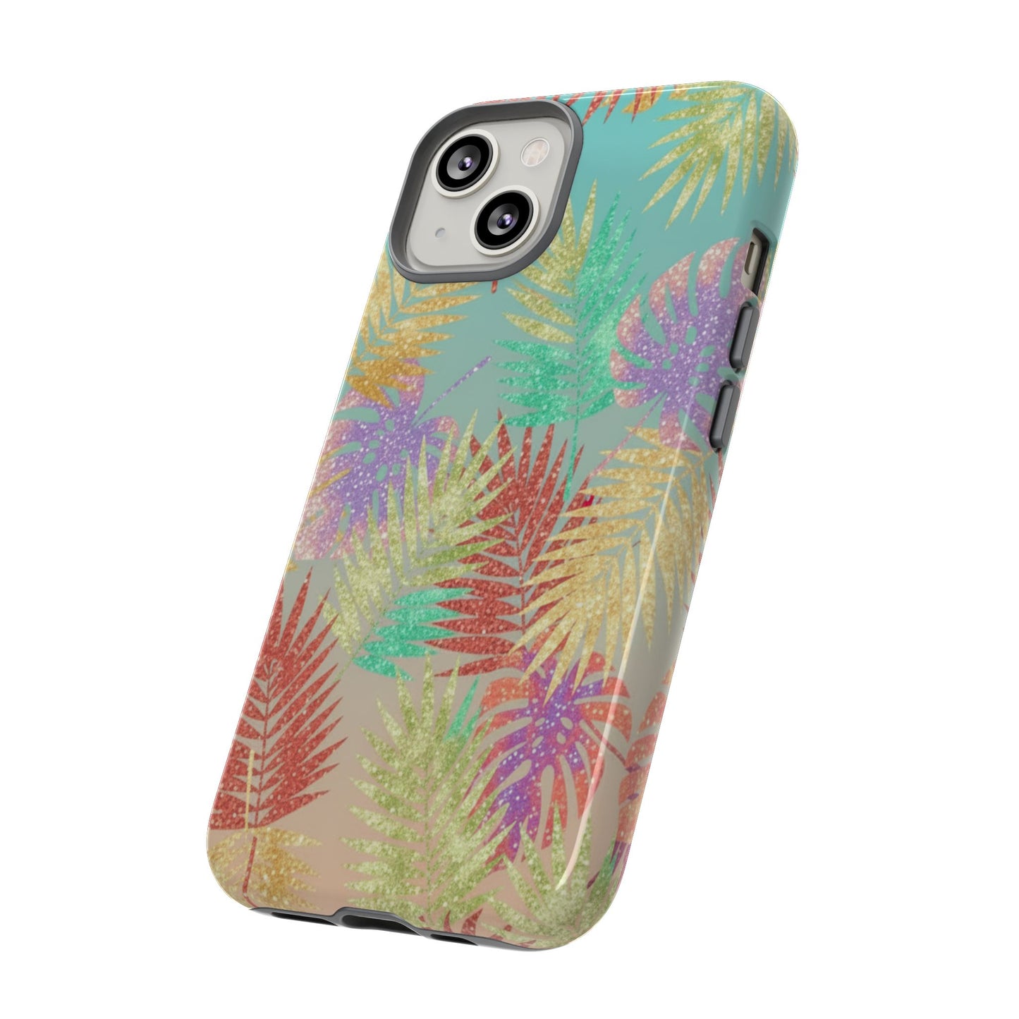 Tropical Palm Leaf Tough Phone Case – Colorful Pastel Botanical Protection