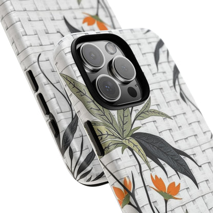 Floral Woven Tough Phone Case — Protective Botanical iPhone Cover