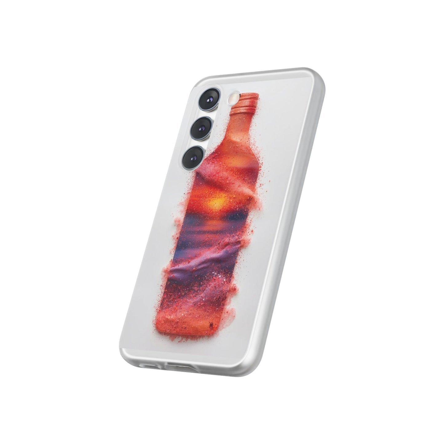 Galaxy Bottle Phone Case — Abstract Cosmic Beverage Design Flexible Case