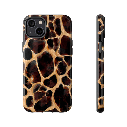 Phone Case — Brown Leather Dot Texture Rugged Protective Cover