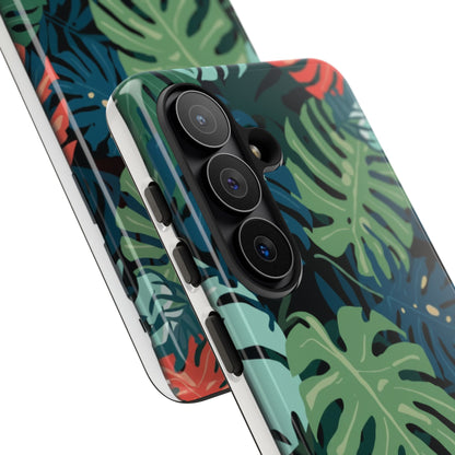 Tropical Monstera Phone Case — Colorful Leaf Protective Tough Case