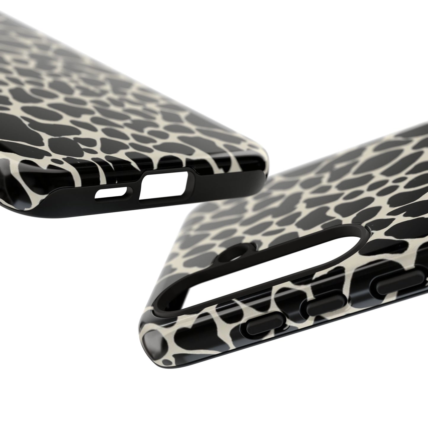 Black and White Cowhide Phone Case — Protective Tough Case