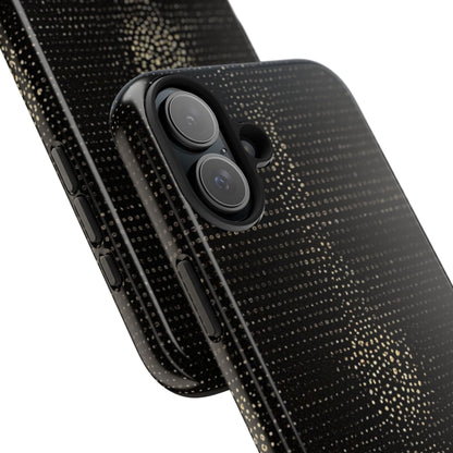Tough Phone Case — Black Textured Metallic Dot Shield