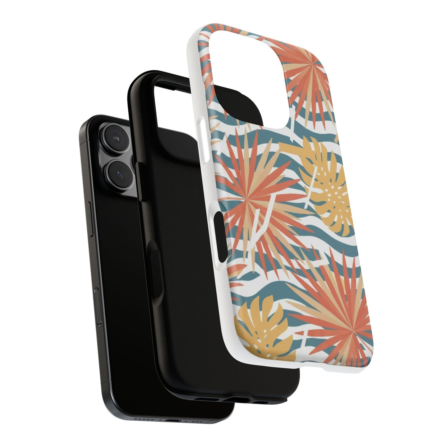 Tropical Palm Tough Phone Case – Retro Wave Floral Protective Cover