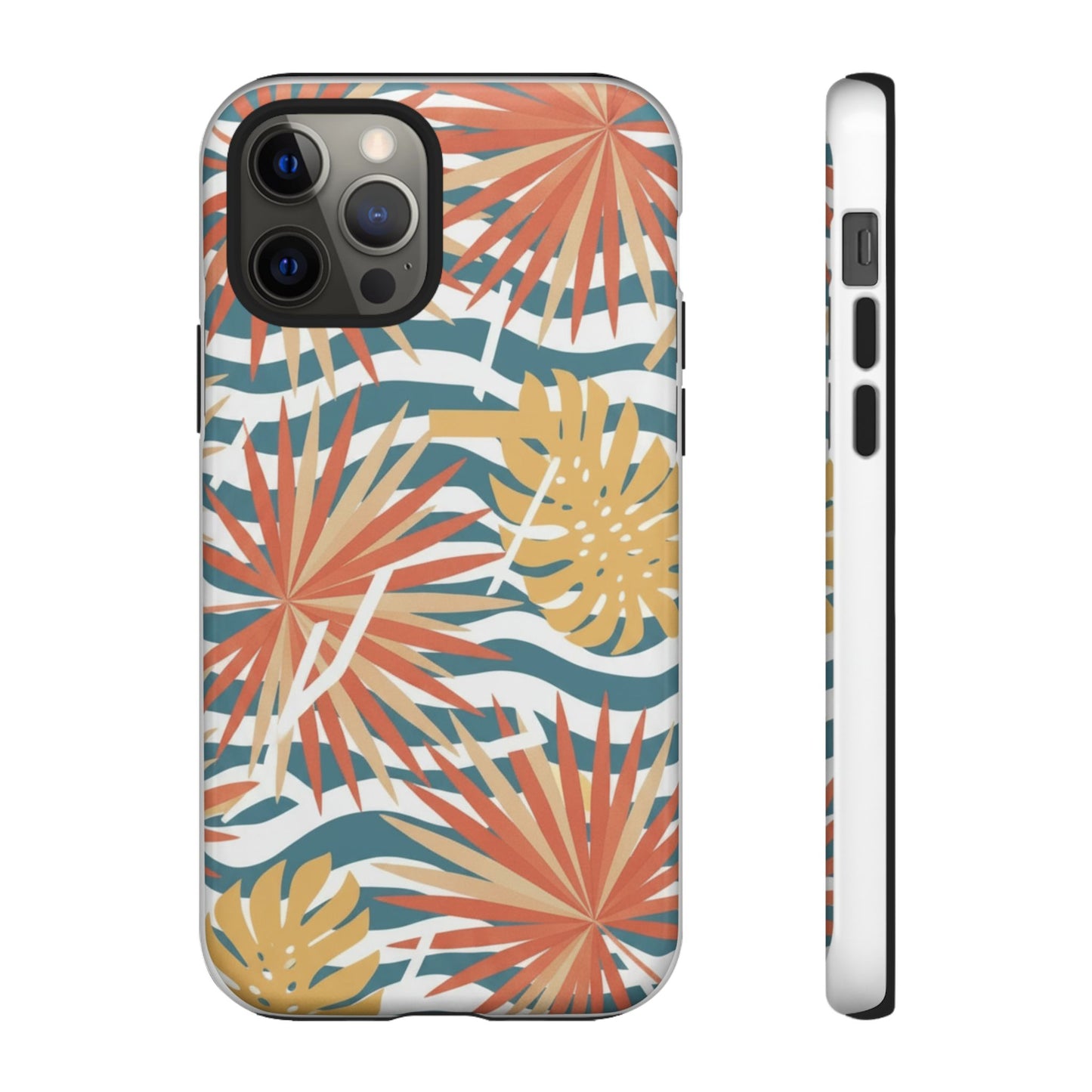 Tropical Palm Tough Phone Case – Retro Wave Floral Protective Cover