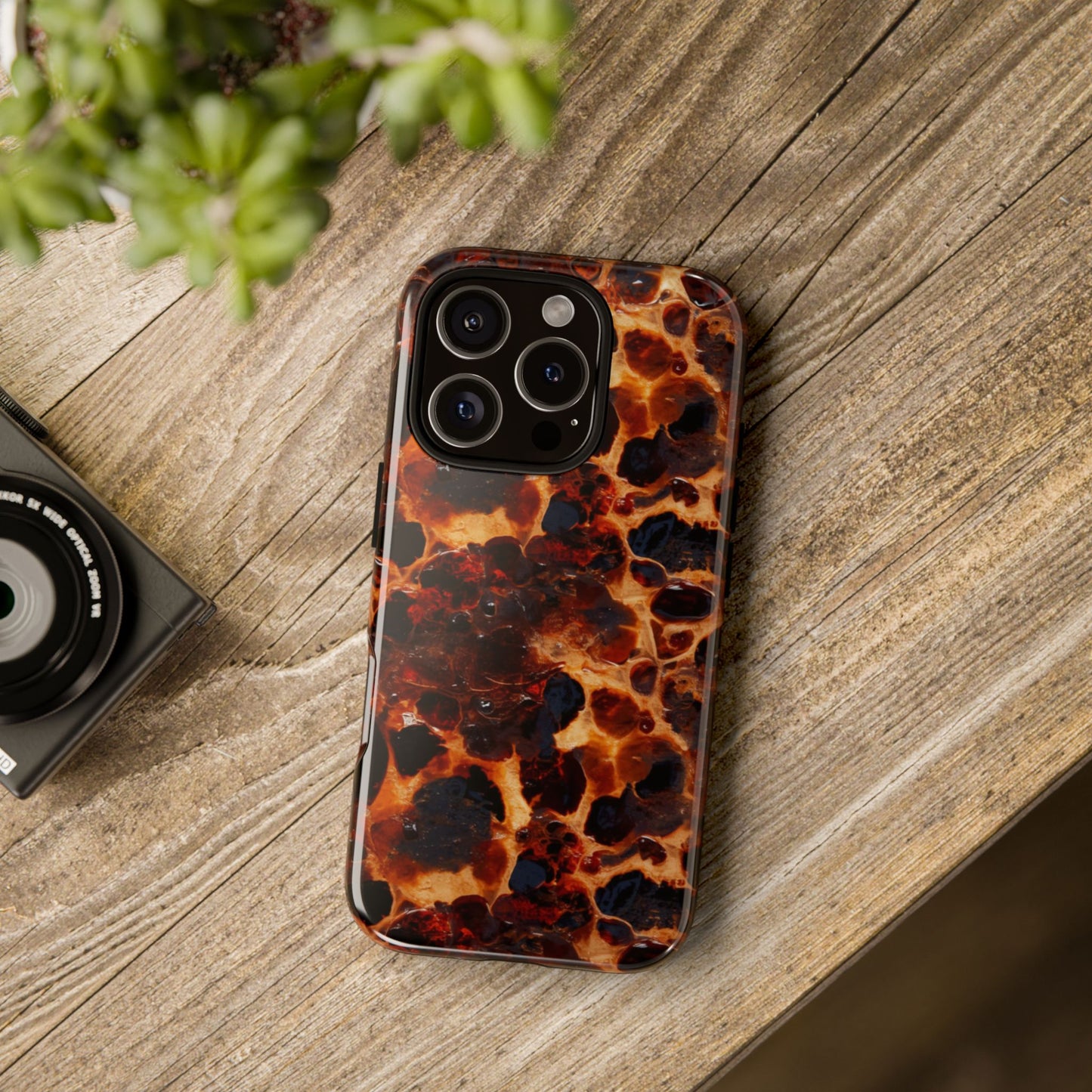 Tortoiseshell Phone Case — Protective iPhone Cover with Classic Amber Pattern