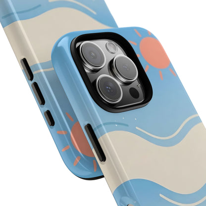 Beach Waves Tough Phone Case — Summer Sun & Seashell Protective Cover