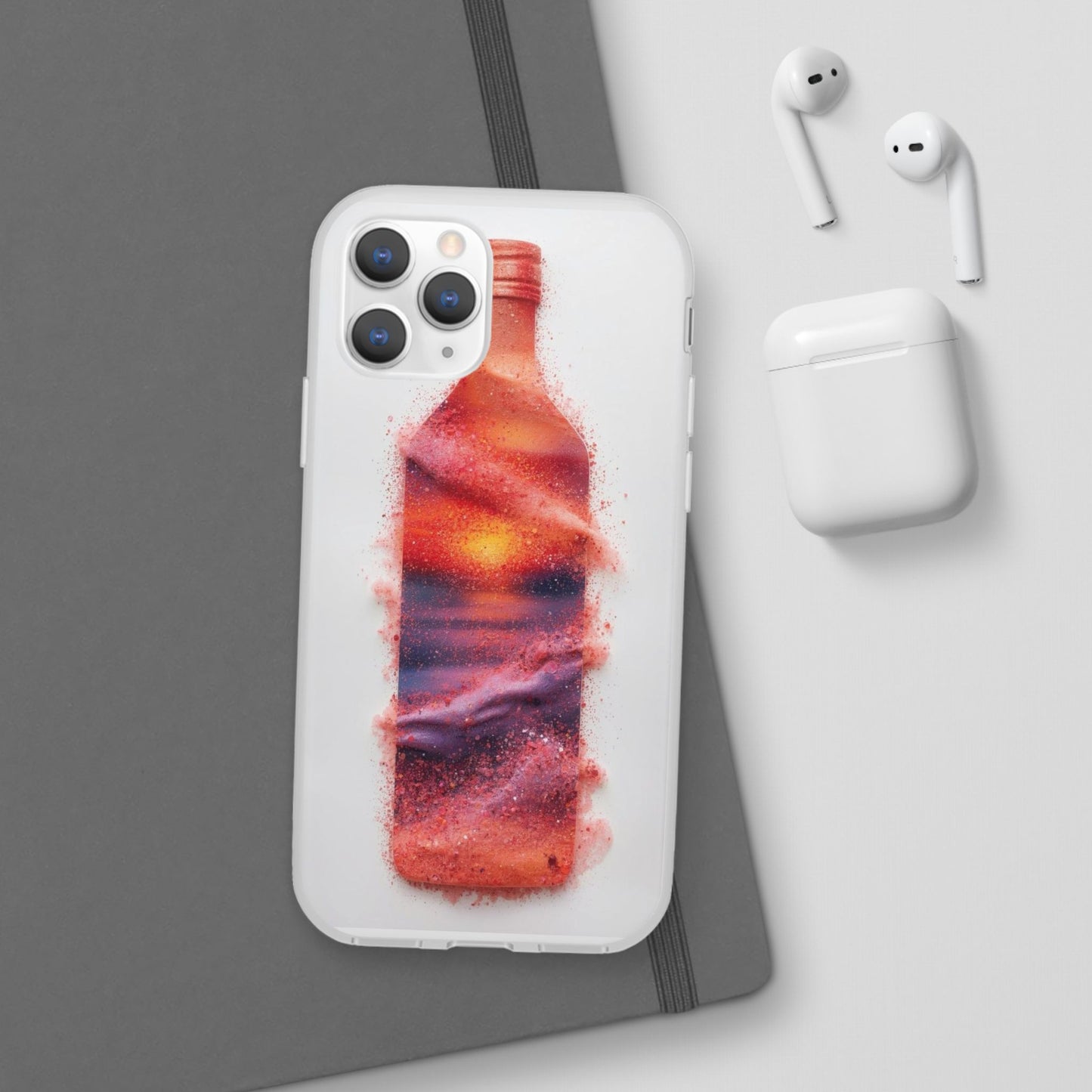 Galaxy Bottle Phone Case — Abstract Cosmic Beverage Design Flexible Case