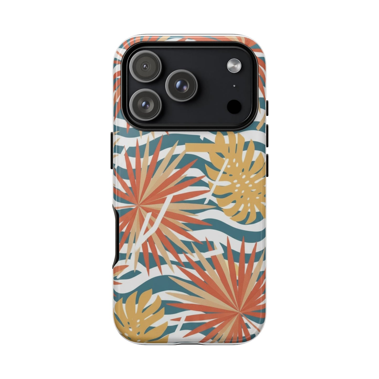 Tropical Palm Tough Phone Case – Retro Wave Floral Protective Cover