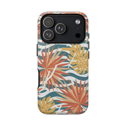 Tropical Palm Tough Phone Case – Retro Wave Floral Protective Cover