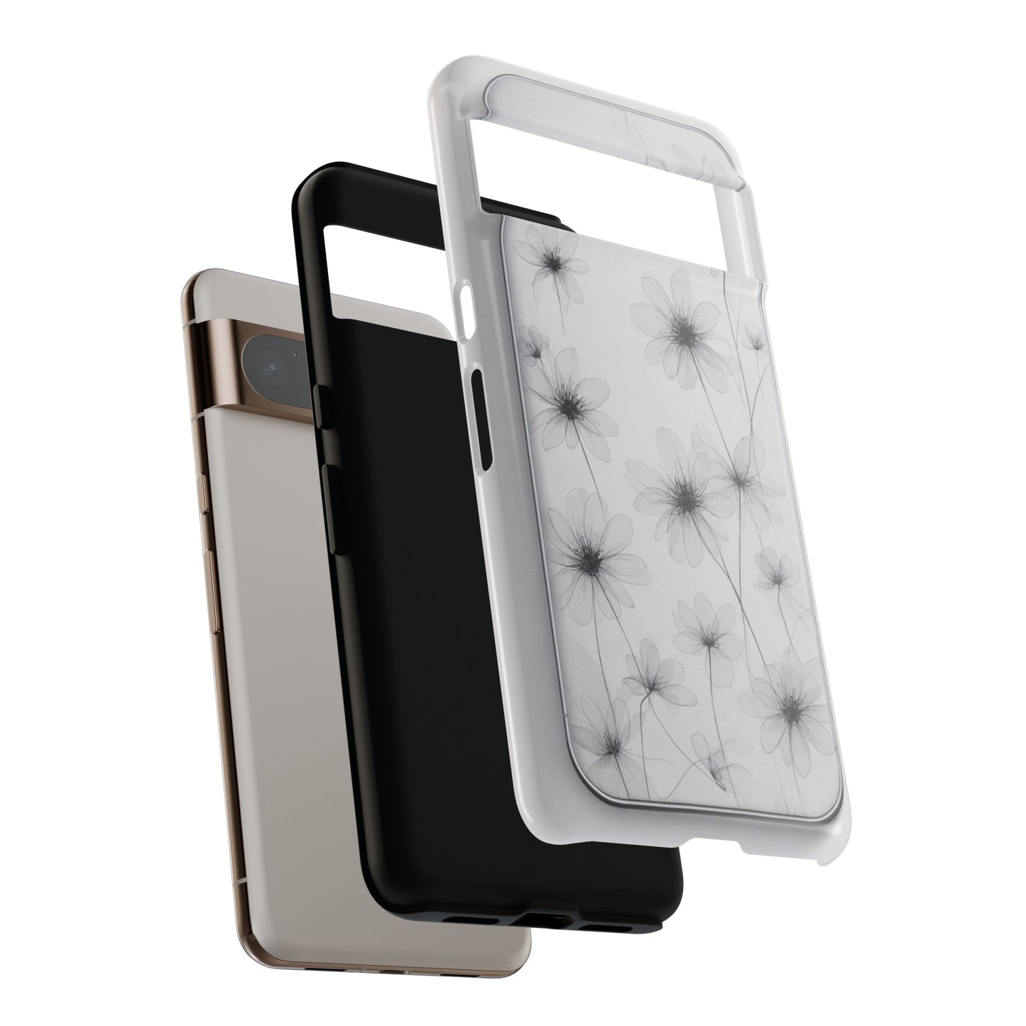 Tough Case — Black & White Floral Tough Phone Case