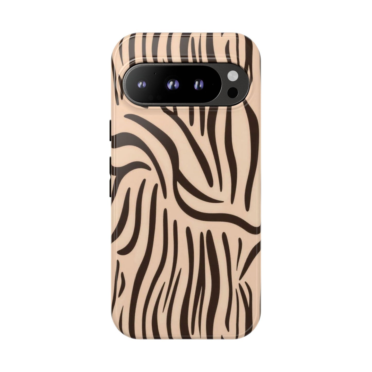 Zebra Stripe Tough Phone Case – Neutral Animal Print Protective Cover