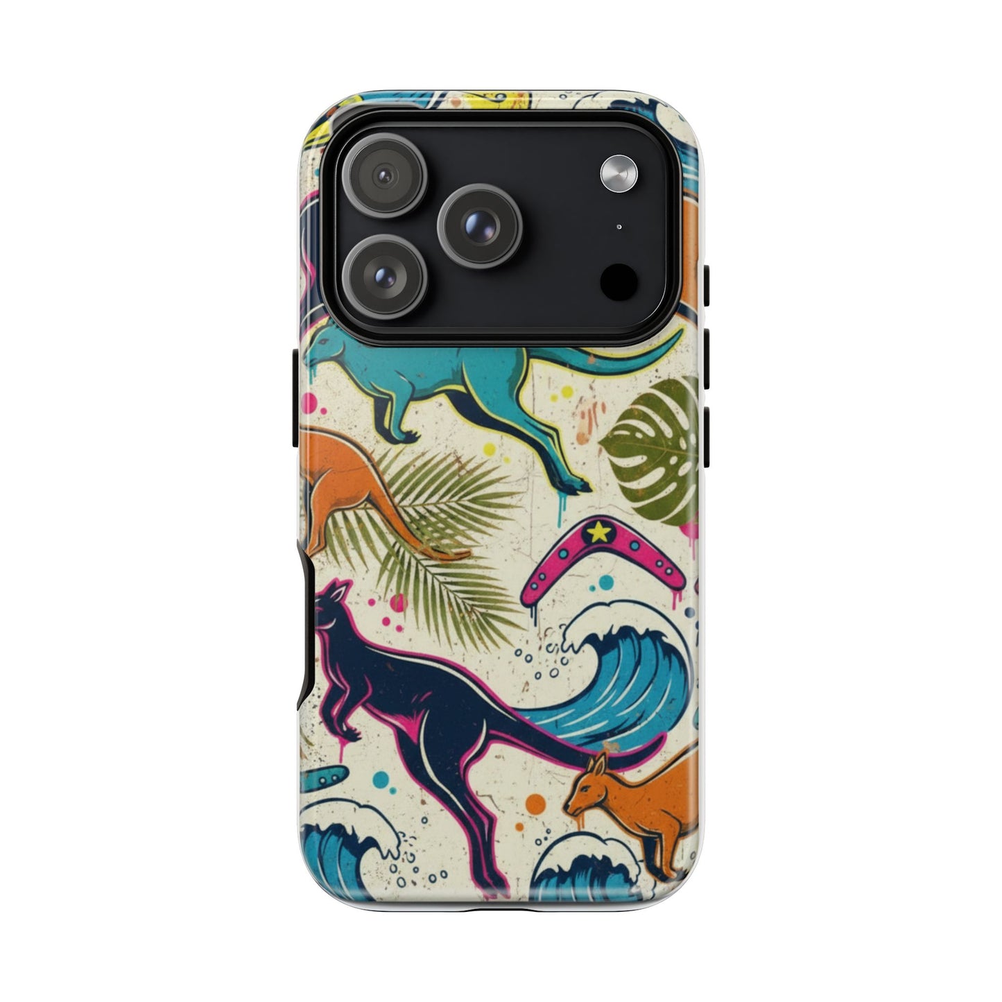 Tough Cases — Colorful Surfing Kangaroo Phone Case