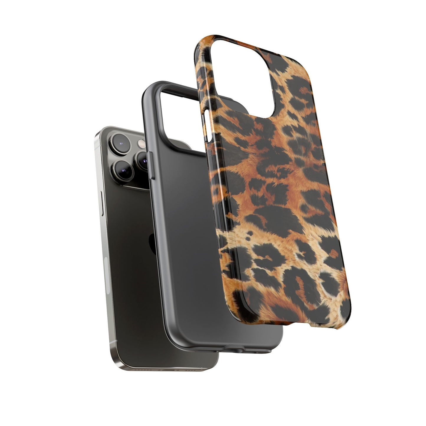 Leopard Print Tough Phone Case – Rugged Protective iPhone Cover