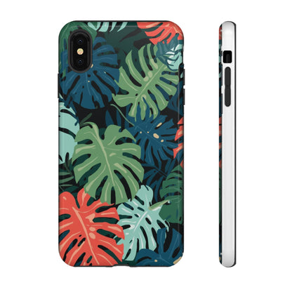 Tropical Monstera Phone Case — Colorful Leaf Protective Tough Case