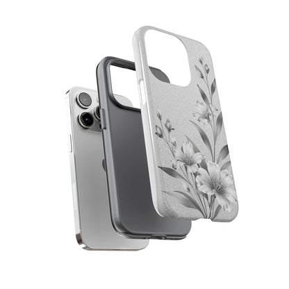 Floral Monochrome Phone Case — Elegant Black & White Lily Design