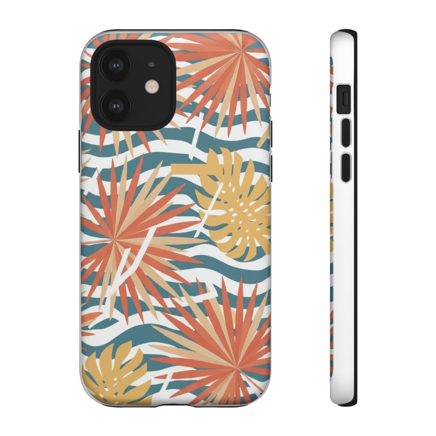 Tropical Palm Tough Phone Case – Retro Wave Floral Protective Cover