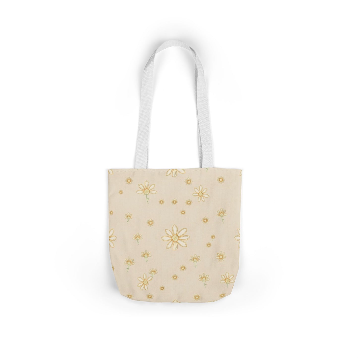Golden Daisies Canvas Tote — Floral Beach & Market Bag