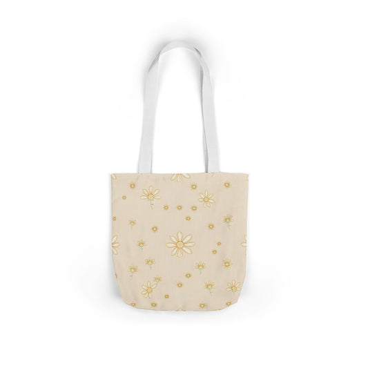 Golden Daisies Canvas Tote — Floral Beach & Market Bag