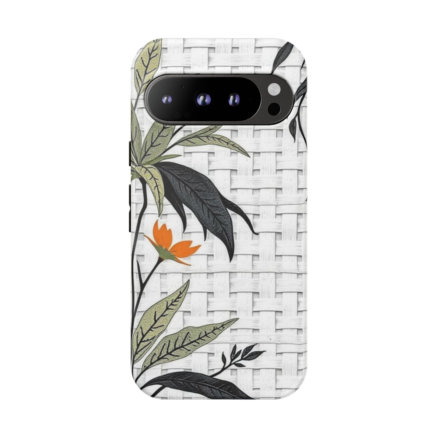 Floral Woven Tough Phone Case — Protective Botanical iPhone Cover