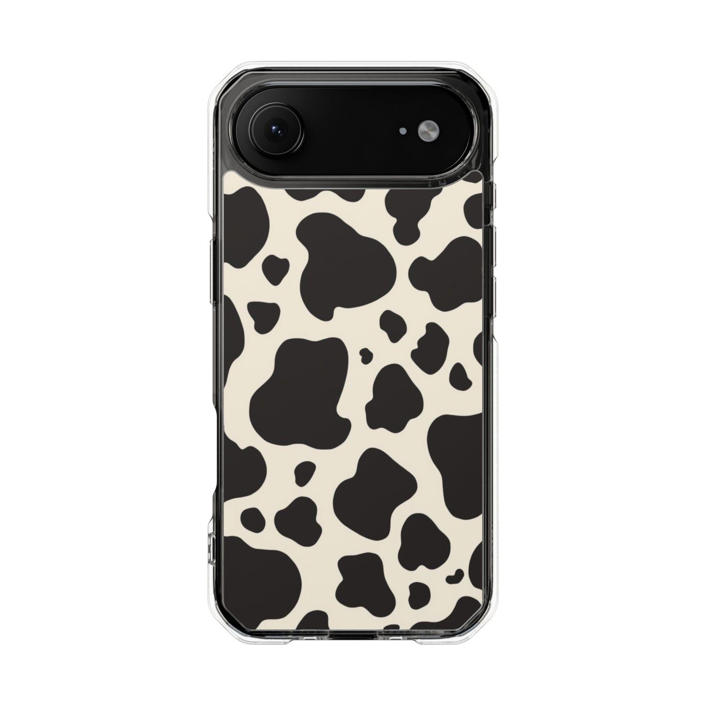 Cow Print Clear Magnetic Phone Case — Impact-Resistant iPhone Cover