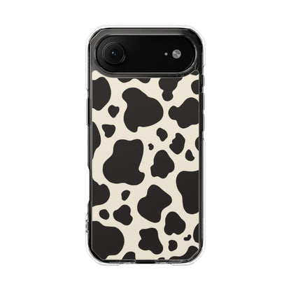 Cow Print Clear Magnetic Phone Case — Impact-Resistant iPhone Cover