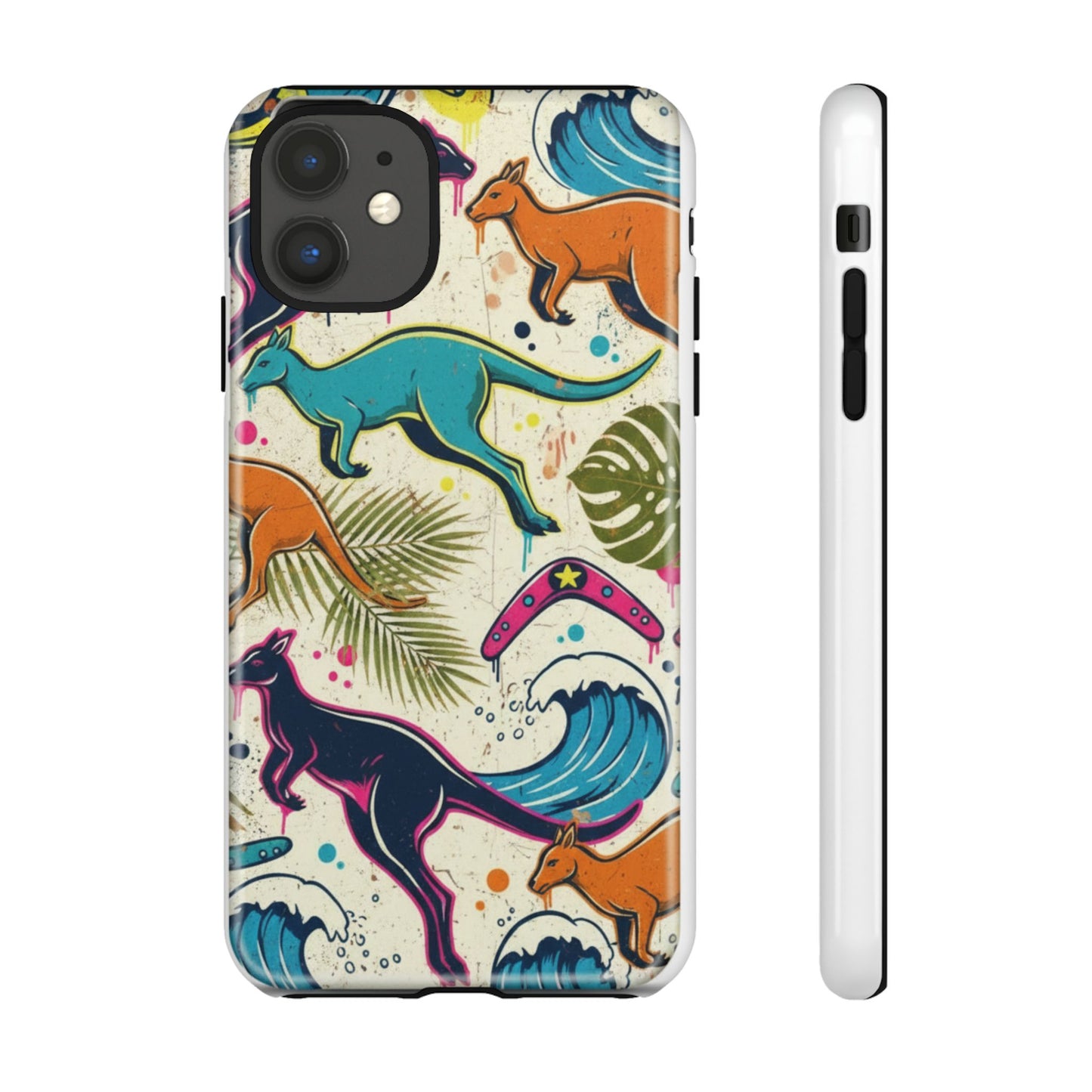 Tough Cases — Colorful Surfing Kangaroo Phone Case