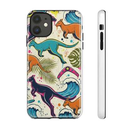 Tough Cases — Colorful Surfing Kangaroo Phone Case