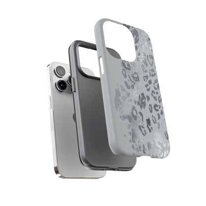 Gray Leopard Print Tough Phone Case