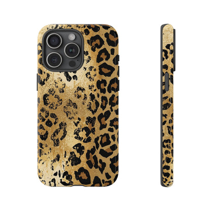 Leopard Print Tough Phone Case — Durable Protective iPhone Cover