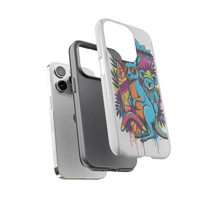 Kangaroo & Koala Surf Phone Case — Retro Neon Beach Art Tough Case
