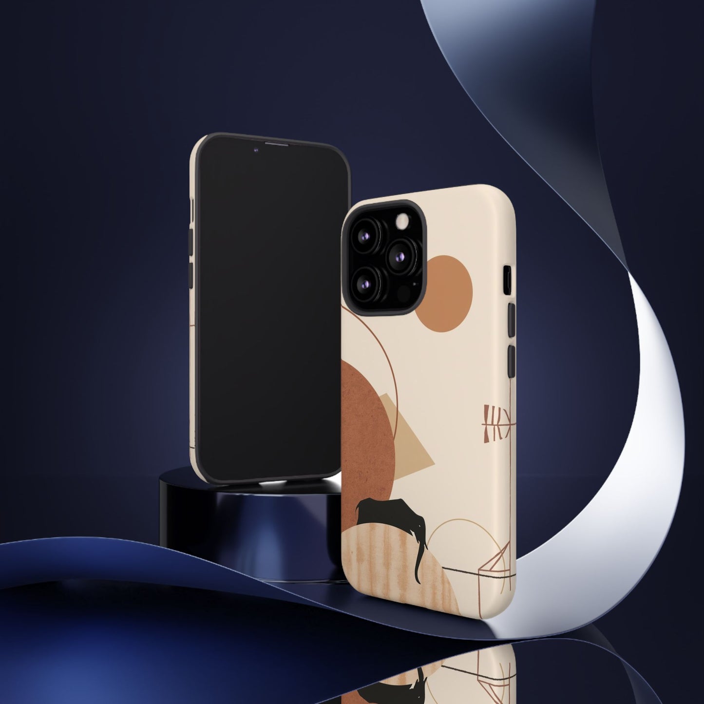 Abstract Earth Tones Phone Case — Minimal Geometric Design