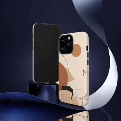 Abstract Earth Tones Phone Case — Minimal Geometric Design