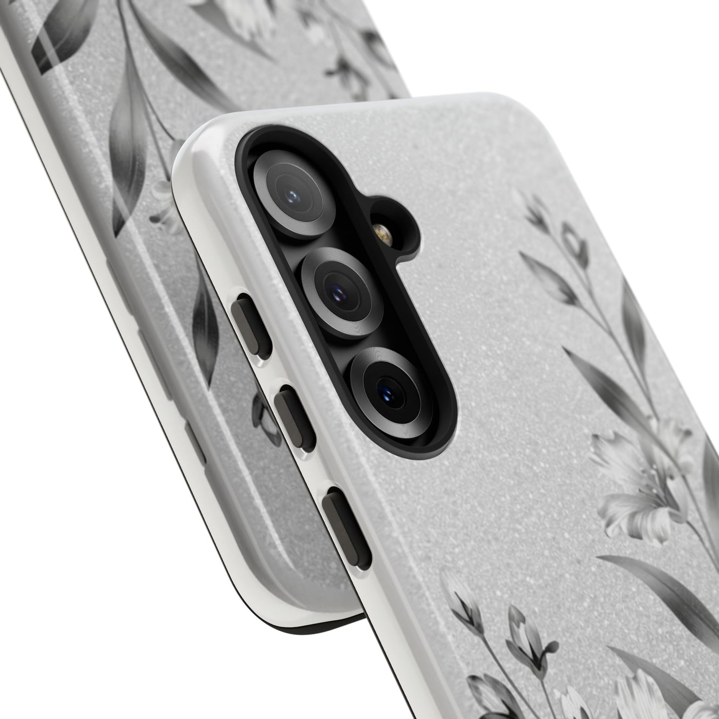 Floral Monochrome Phone Case — Elegant Black & White Lily Design