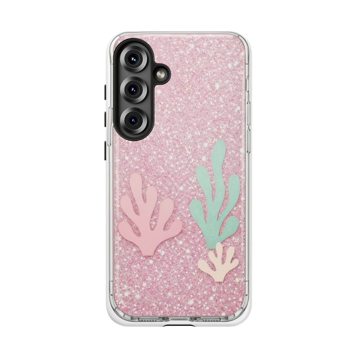 Pink Glitter Seaweed Tough Case - Sparkle Protective Phone Cover