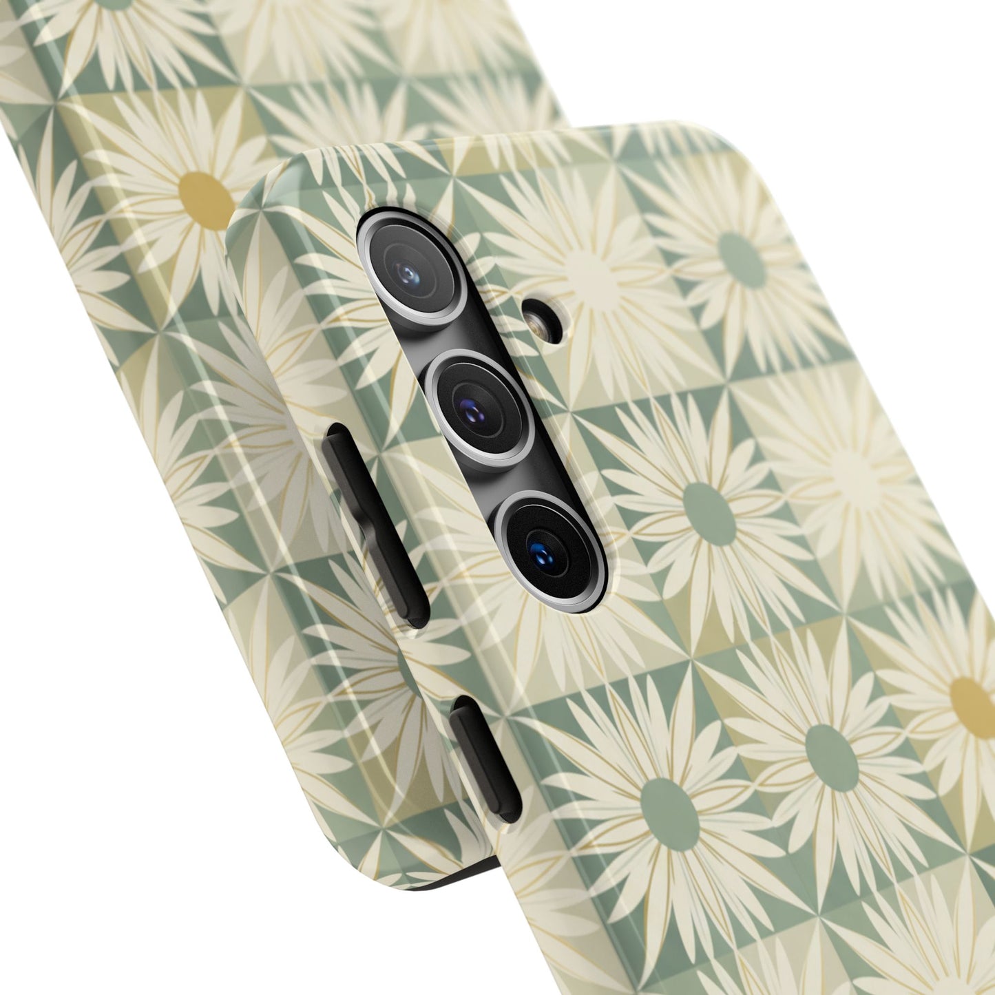 Retro Daisy Tough Phone Case — Vintage Floral Protective Cover for iPhone