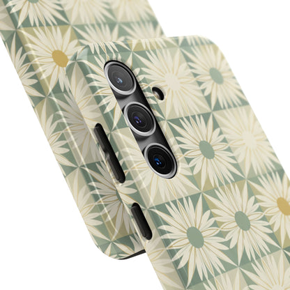 Retro Daisy Tough Phone Case — Vintage Floral Protective Cover for iPhone