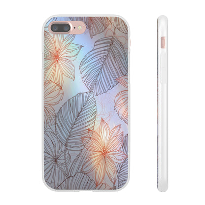 Floral Holographic Phone Case — Iridescent Leaves & Flowers Flexi Case