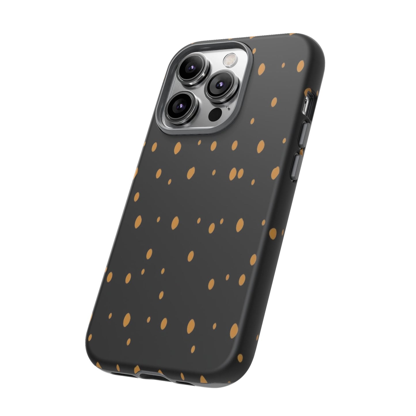 Black & Gold Dot Tough Phone Case — Protective Sparkle Pattern