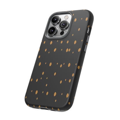 Black & Gold Dot Tough Phone Case — Protective Sparkle Pattern