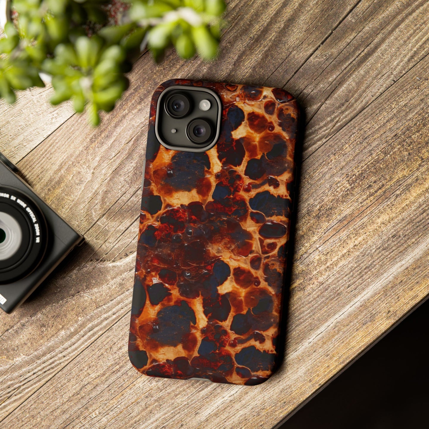 Tortoiseshell Phone Case — Protective iPhone Cover with Classic Amber Pattern