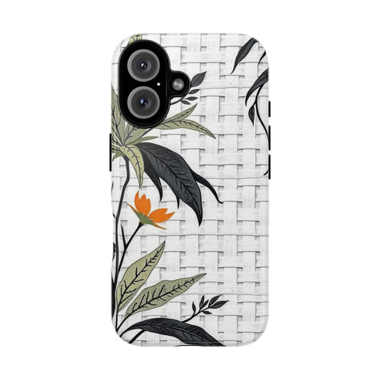 Floral Woven Tough Phone Case — Protective Botanical iPhone Cover