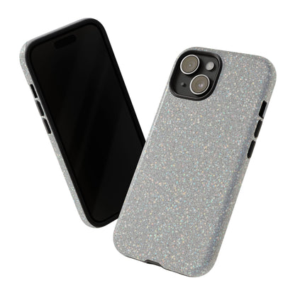 Glitter Silver Tough Phone Case — Sparkling Protective Phone Case