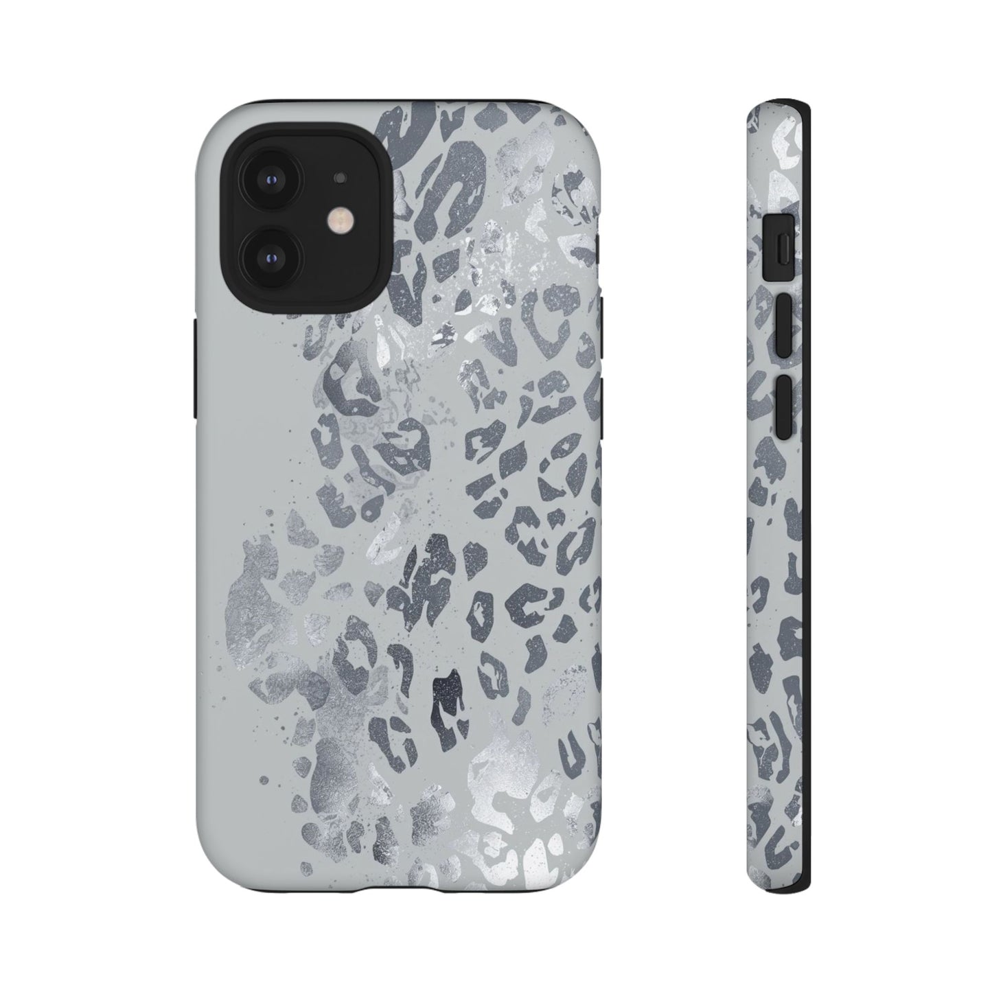 Gray Leopard Print Tough Phone Case